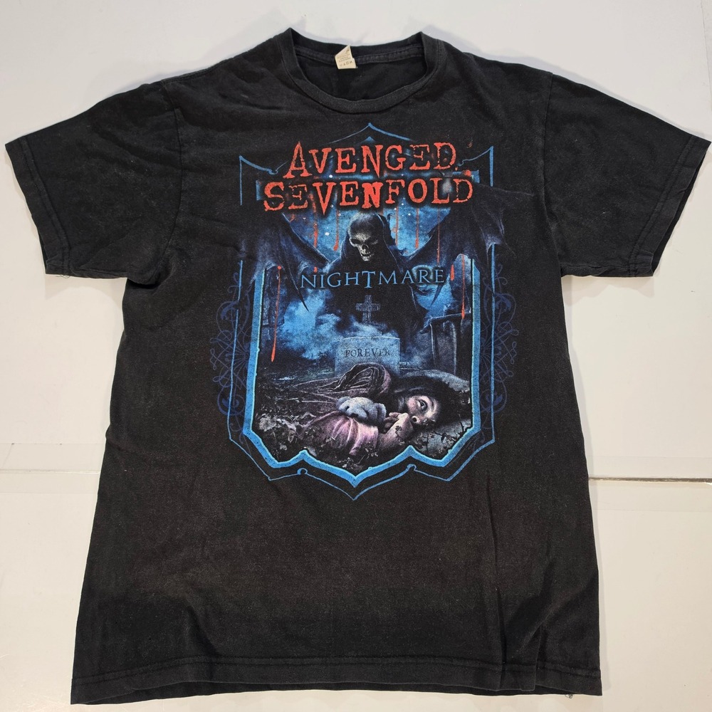 Avenged Sevenfold Nightmare Band T-Shirt Black Tultex Cotton Mens Medium
